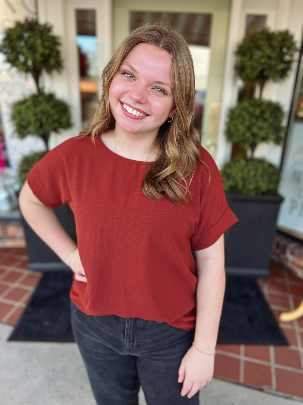 Jenna’s Favorite Top in Burnt Orange