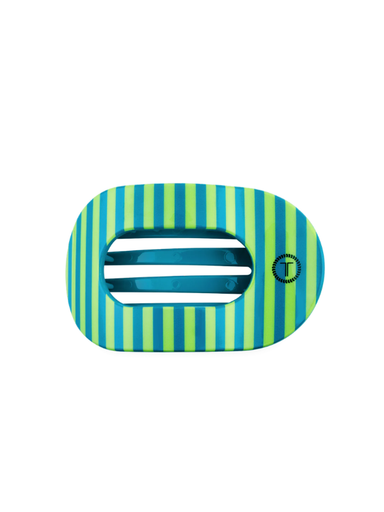 green and blue striped medium round clip 