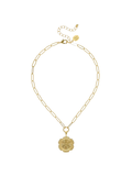 Cabbageware detail paperclip link gold necklace by susan shaw chic