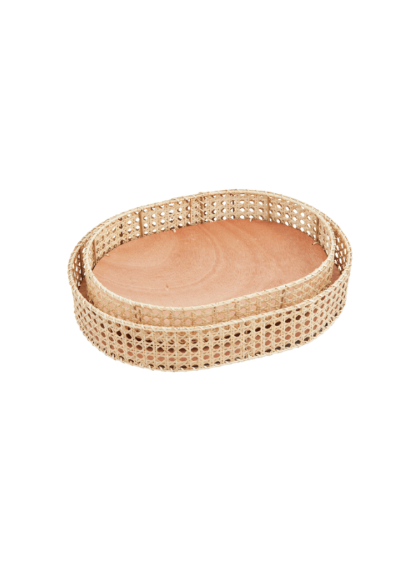 oval cane trays