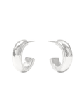 thick silver hammered hoops