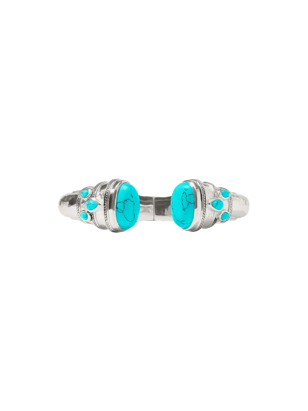 Silver cufflinks with turquoise stones 