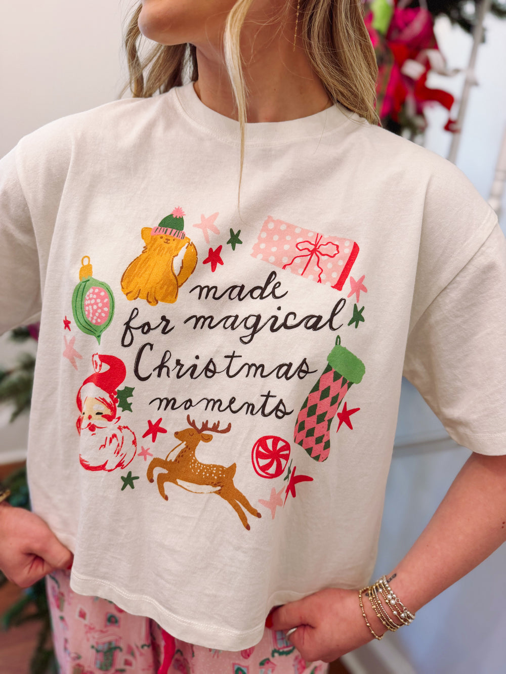 made for magical christmas moments crop tee