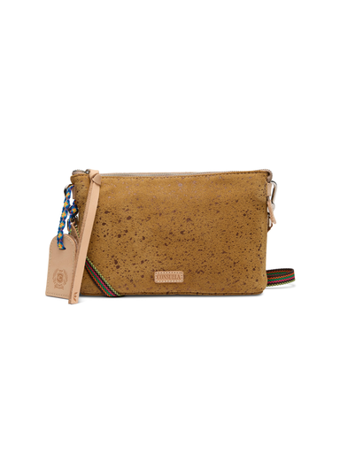 brown spotted leather purse