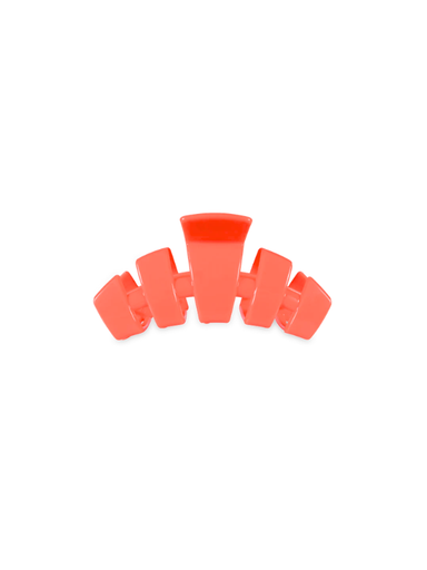 medium neon coral hair clip