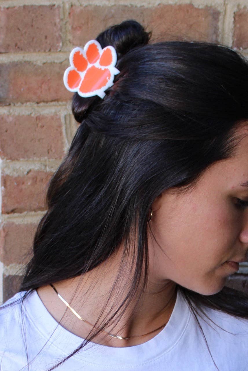 Orange paw claw clip 