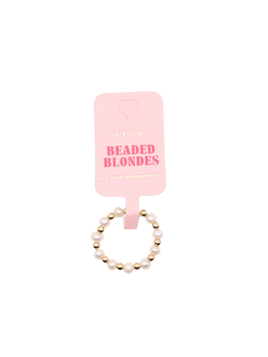 Coastal Pearl Beaded Ring beaded blondes