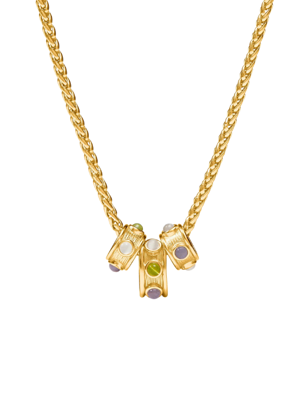 gold and stones Cobblestone Loop Necklace By Julie Vos