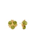 gold Cobblestone Statement Stud in Green Cat's Eye By Julie Vos