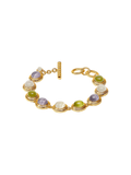 gold Cobblestone Tennis Bracelet in Multi-Stone Cat's Eye By Julie Vos