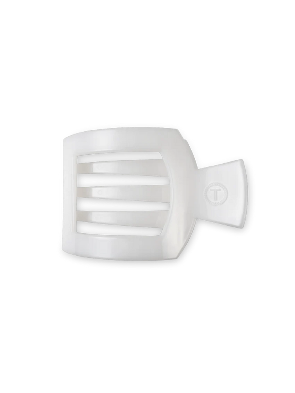Coconut White Medium Flat Square Clip teleties