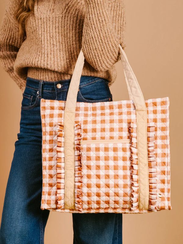 Maple Gingham The Everyday Quilted Tote Bag