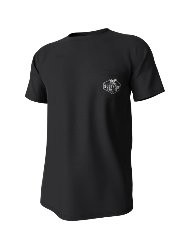Down South Short Sleeve Pocket Tee in Black By Southern Point Co.