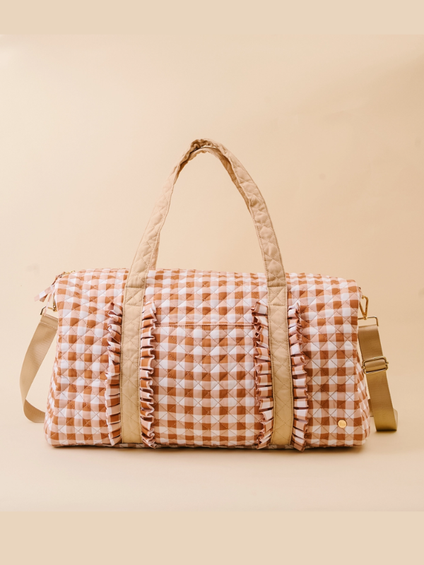 On-The-Go Quilted Weekender Bag-Maple Gingham