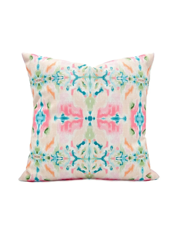 Decorative pillow with a colorful abstract pattern