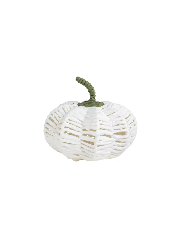 cream wicker woven pumpkin