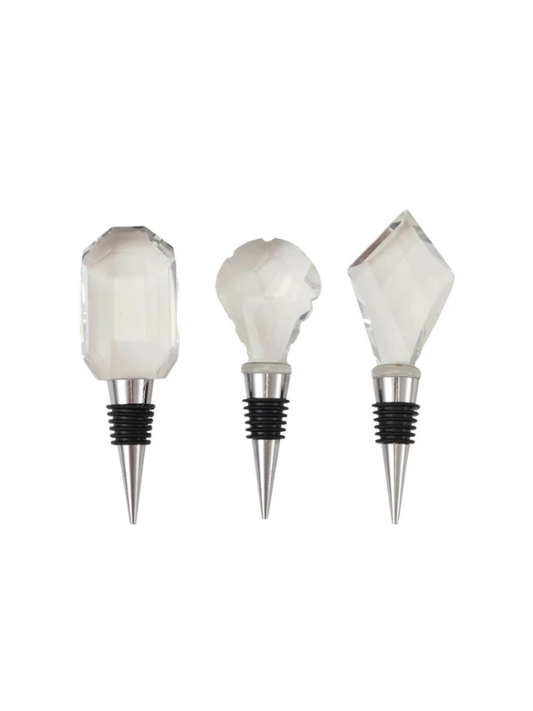 Crystal Bottle Stopper with Zinc Alloy Base 3 styles