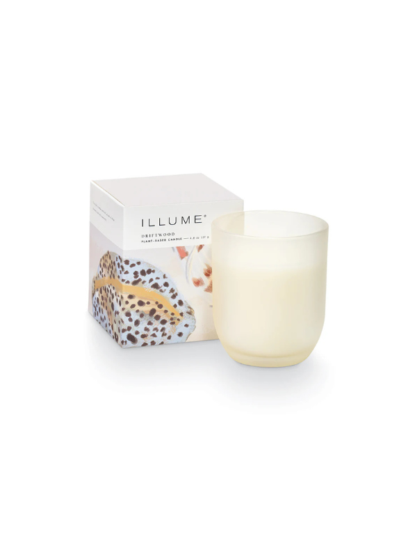 Driftwood Baby Boxed Glass Candle tan
