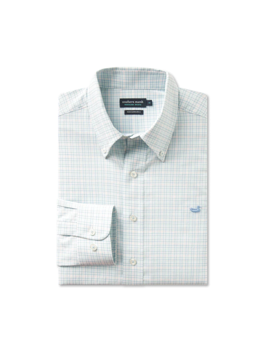 light blue plaid pattern long sleeve button down