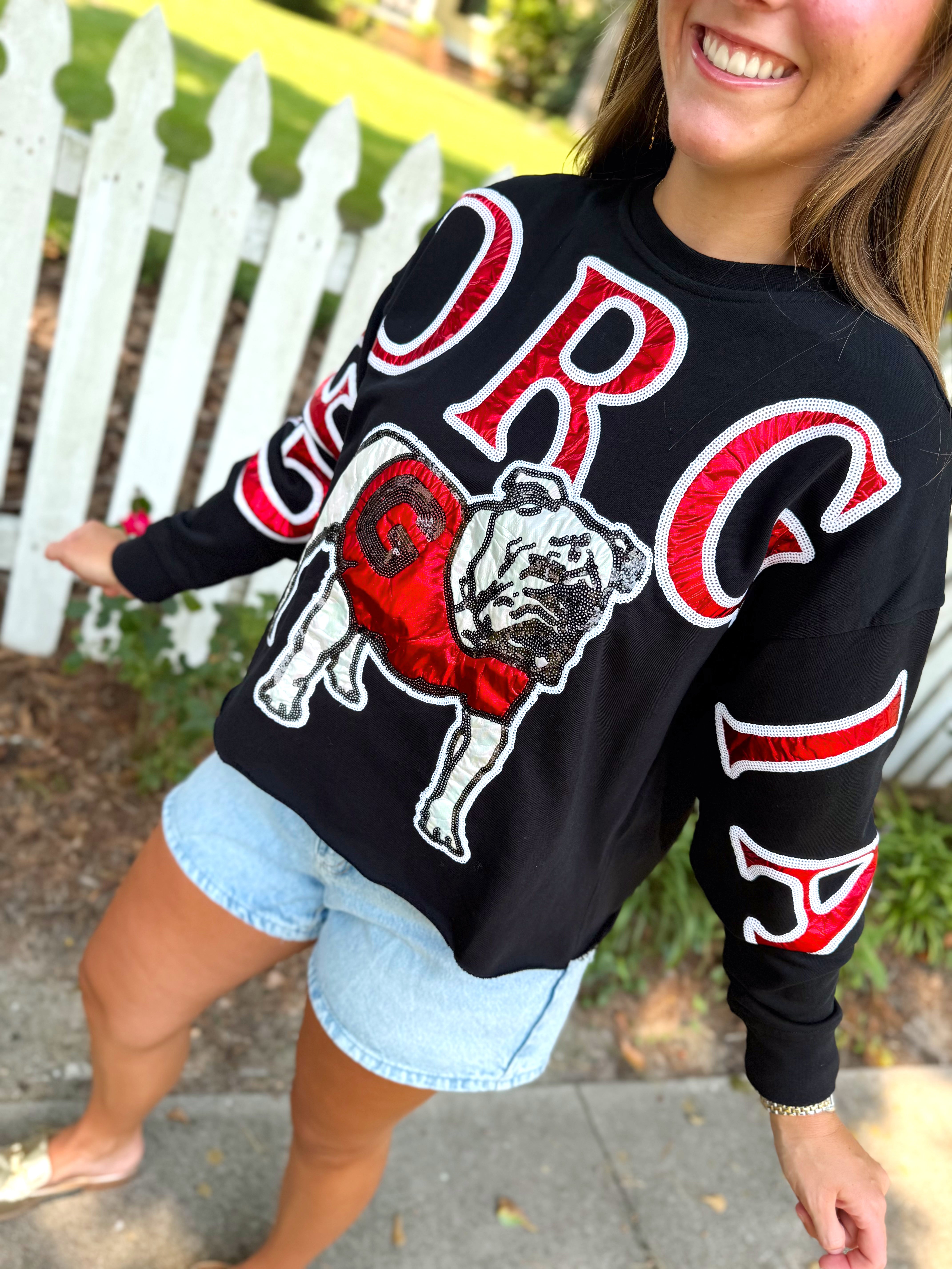 The Georgia Stadium Sequin Crewneck By Stewart Simmons (S-3X)