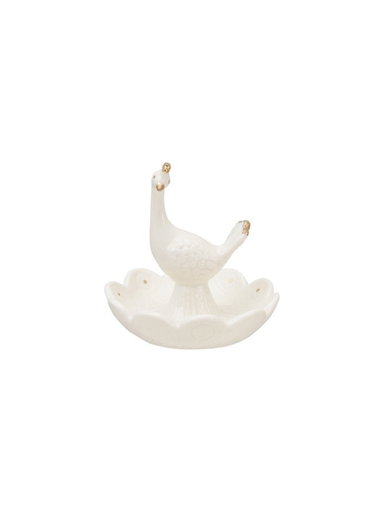 Embossed Stoneware Dish With Peacock