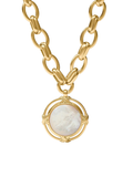 gold Essex Statement Necklace in Mother Of Pearl By Julie Vos