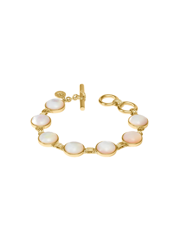 gold Essex Stone Bracelet in Mother Of Pearl By Julie Vos