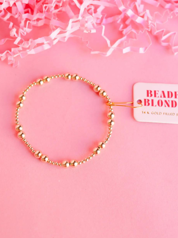 A gold-filled beaded bracelet with bigger accent beads