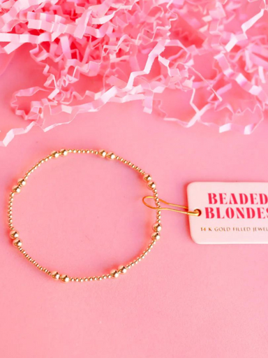 A gold-filled beaded stretchy bracelet  