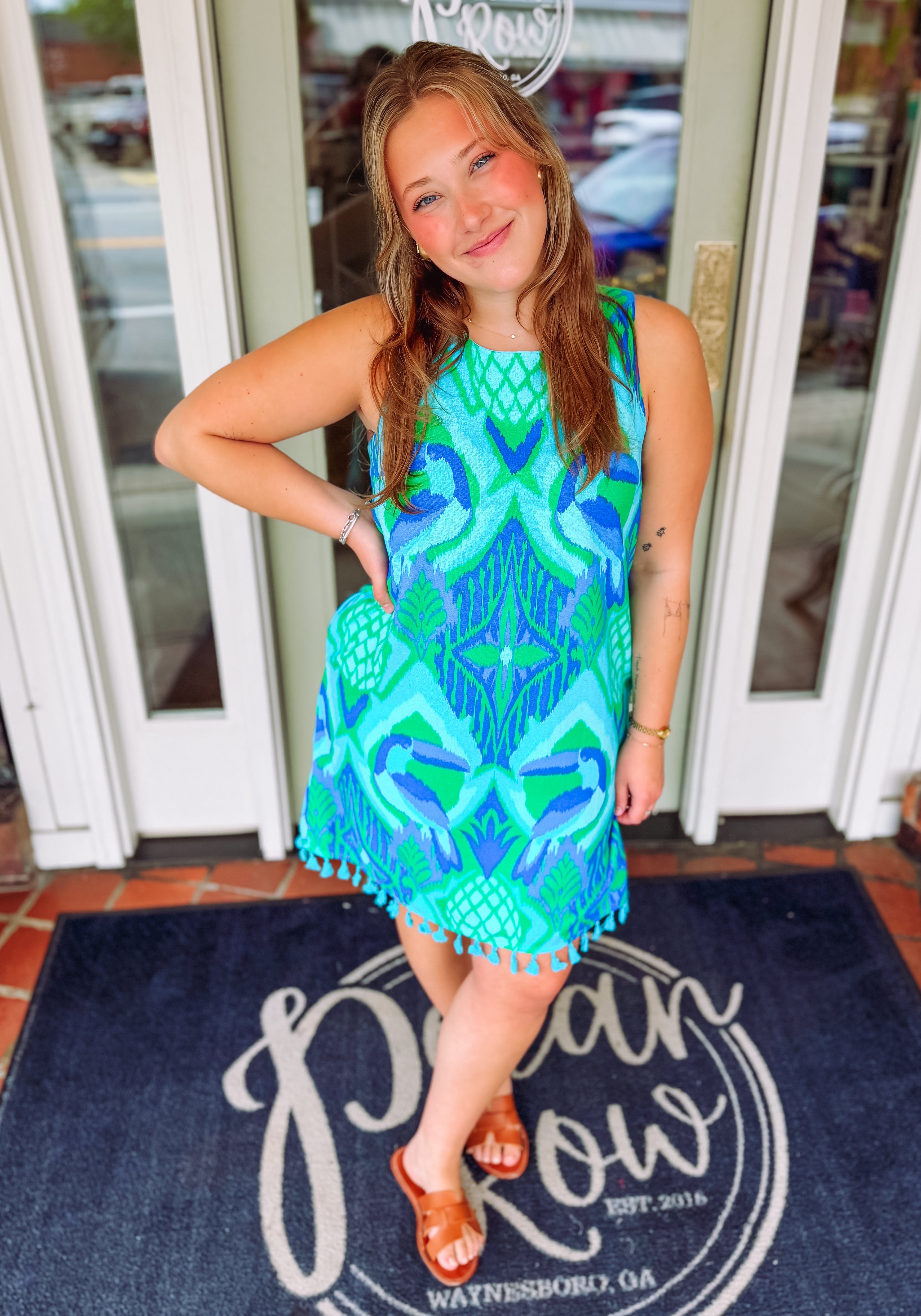 The Blissy Tropical Winda Trapeze Mini Dress