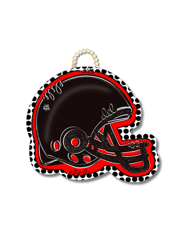FB Helmet Red and Black Door Hanger 