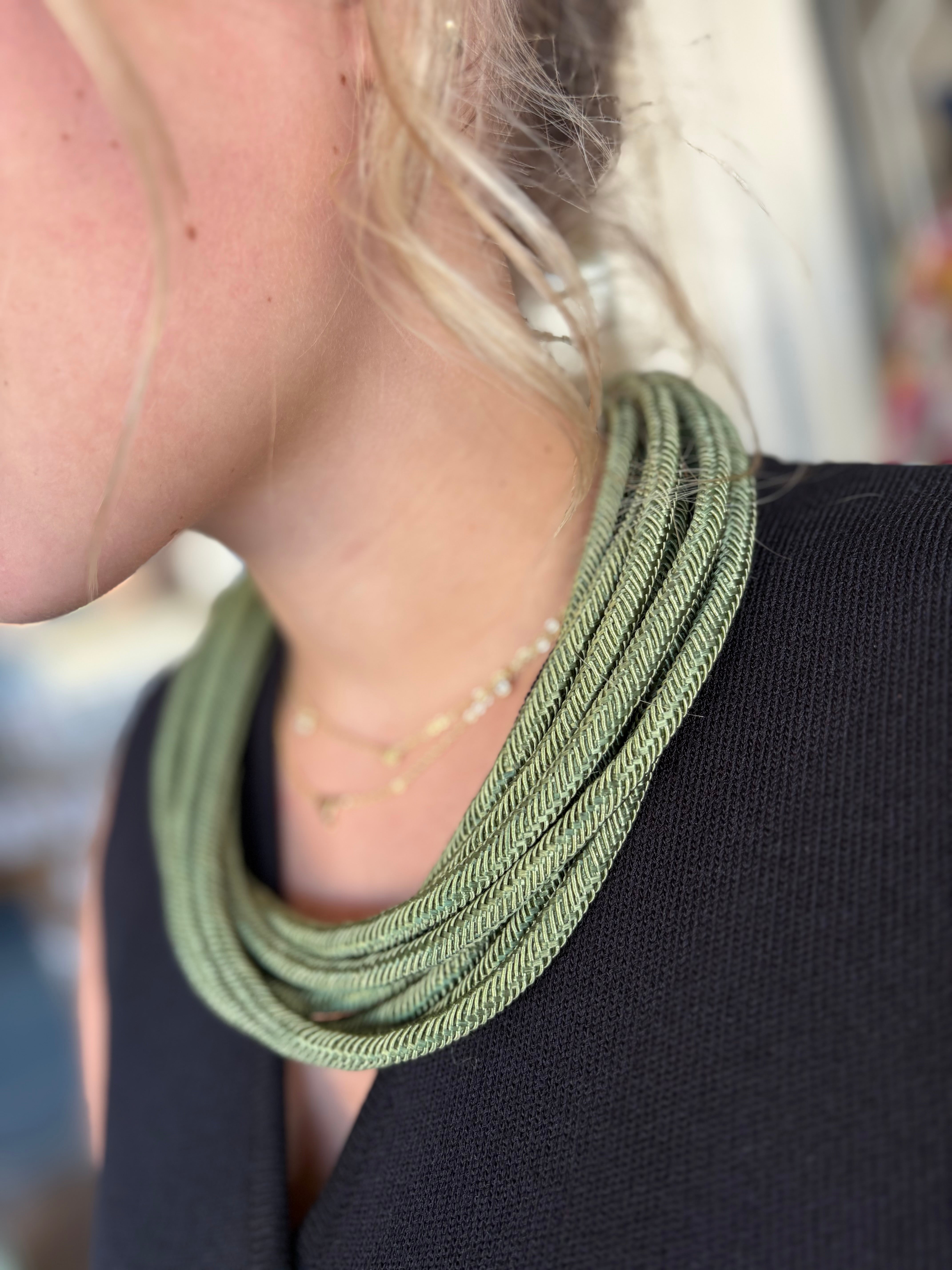 Sage Green Meg Slub Necklace