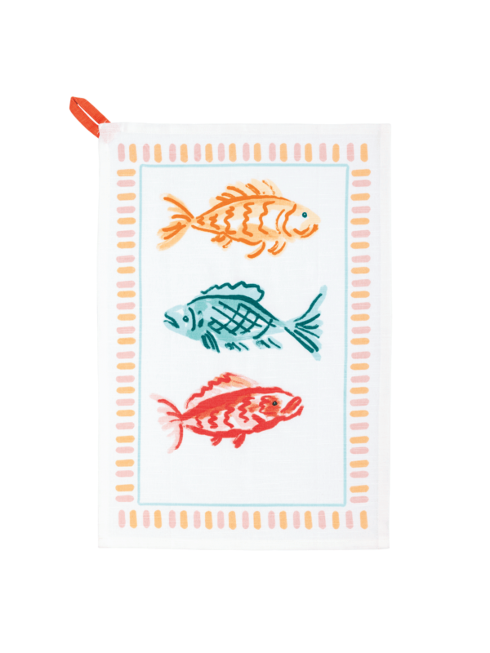 Fish Sea Printed Tea Towel by Mudpie WITH 3 COLORFUL FISH