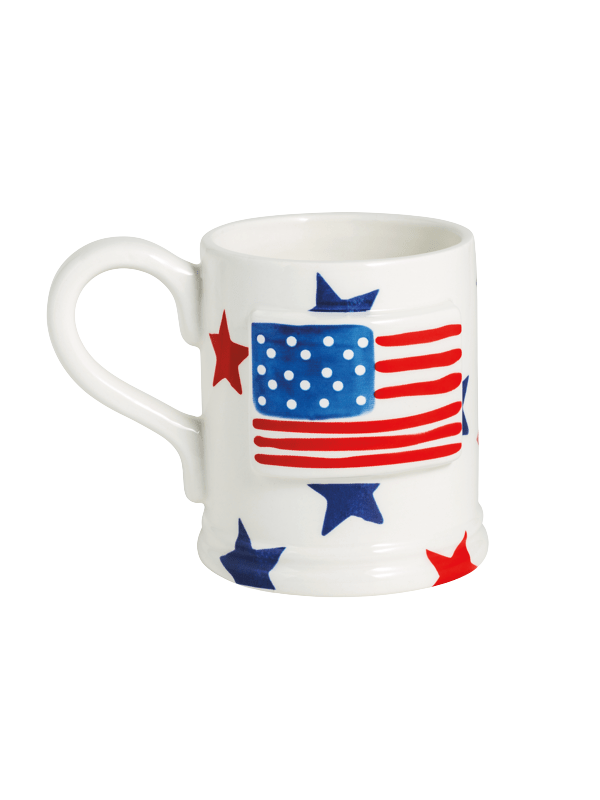 American flag patriotic red white blue star stripes mug by mudpie