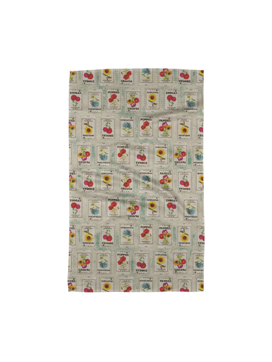 Flower Seed Packs Tea Towel