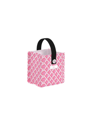 Pink and white patterned reusable and durable small gift bag