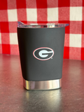 Georgia 12oz Black Stainless Low Ball Soft Touch Finish cup bulldogs