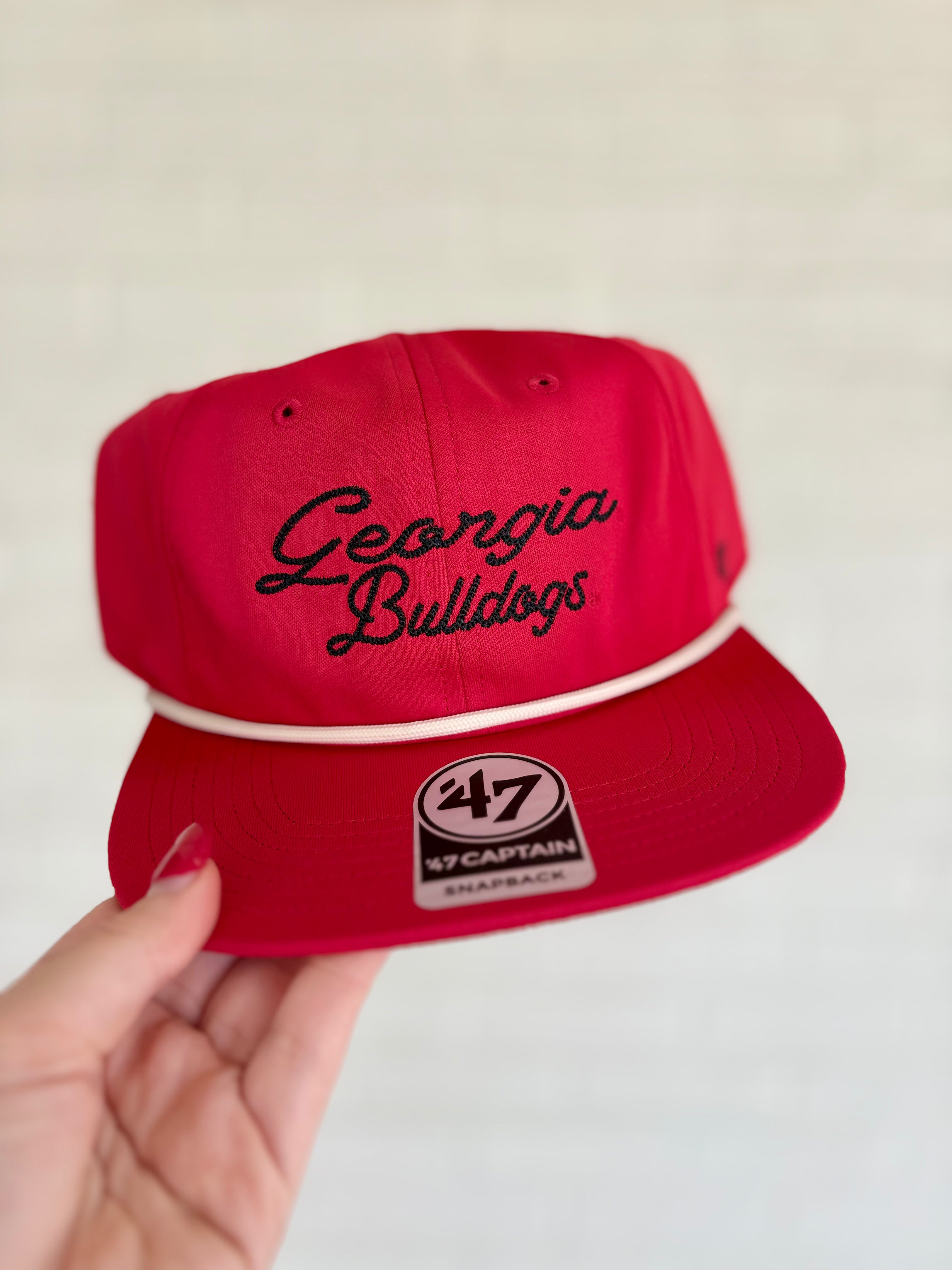 Georgia Bulldogs Script Captain Rope Hat red black dawgs uga