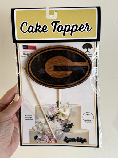 Georgia G Wood Cake Topper in Cherry
