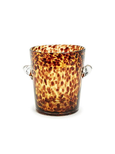 Glass Tortoise Print Ice Bucket wine