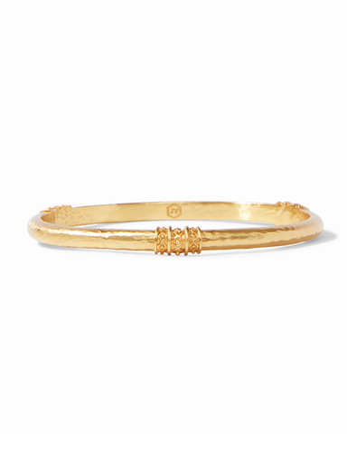 Gold bracelet on a white background