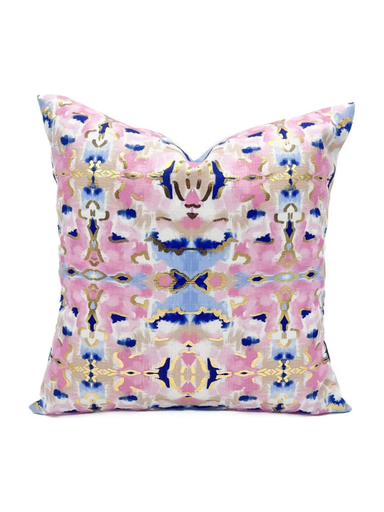 Decorative pillow with a colorful abstract pattern
