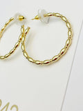rice gold beaded hoop