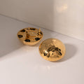 Gold hammered clip on earrings