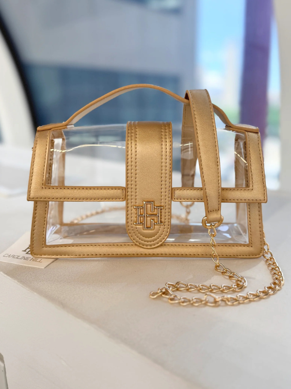 Grace Clear Bag in Gold stadium bag