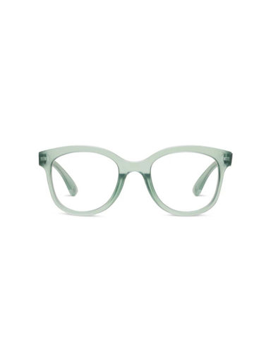 Grandview in Light Green Reading Glasses By Peepers clear green