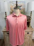Pink azalea patterned shirt with golf course design polo golf shirt by southern marsh 
