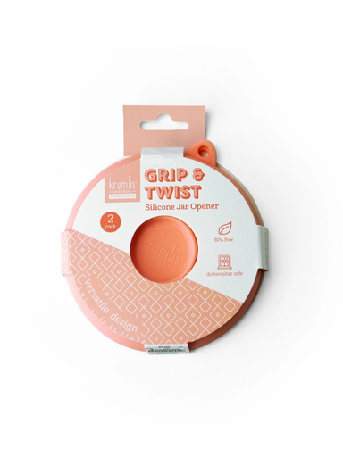set of 2 Grip & Twist Silicone Jar Openers in multiple colors
