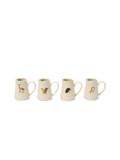 Hand-Painted Creamer Mini Pitcher with Forest Animals 4 styles
