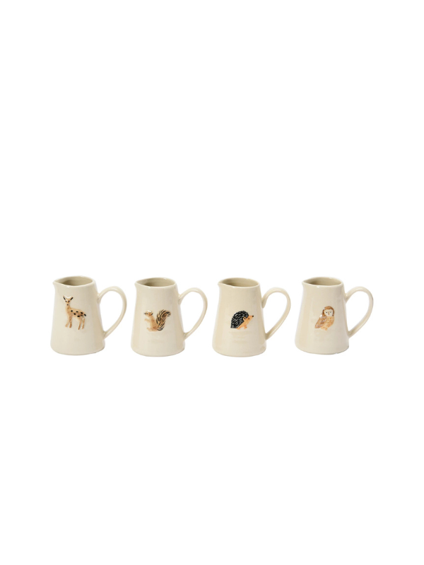 Hand-Painted Creamer Mini Pitcher with Forest Animals 4 styles